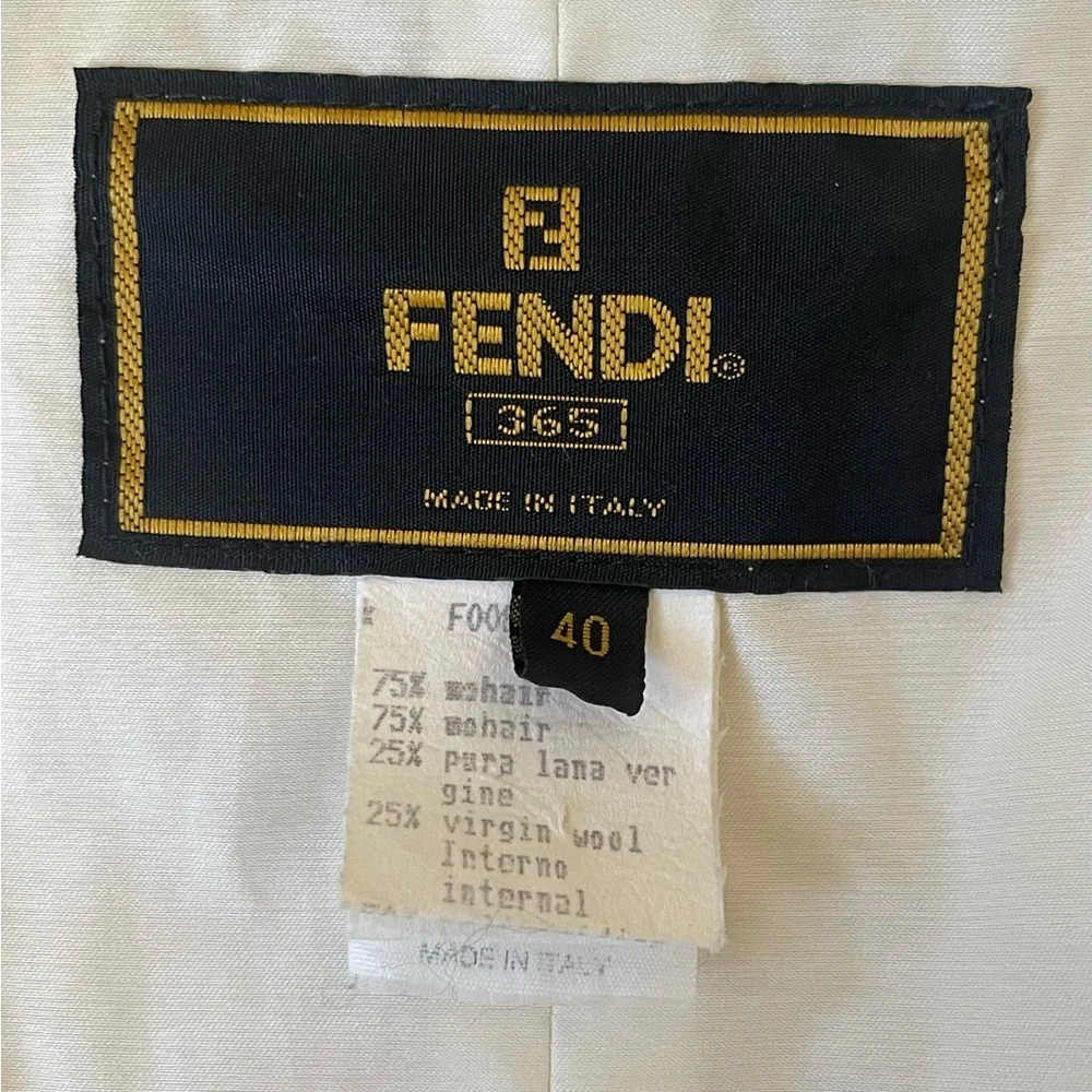 Fendi Women’s Vintage 1990’s Cream Mohair Coat with Kiddassia Collar & Trim - Picture 14 of 16